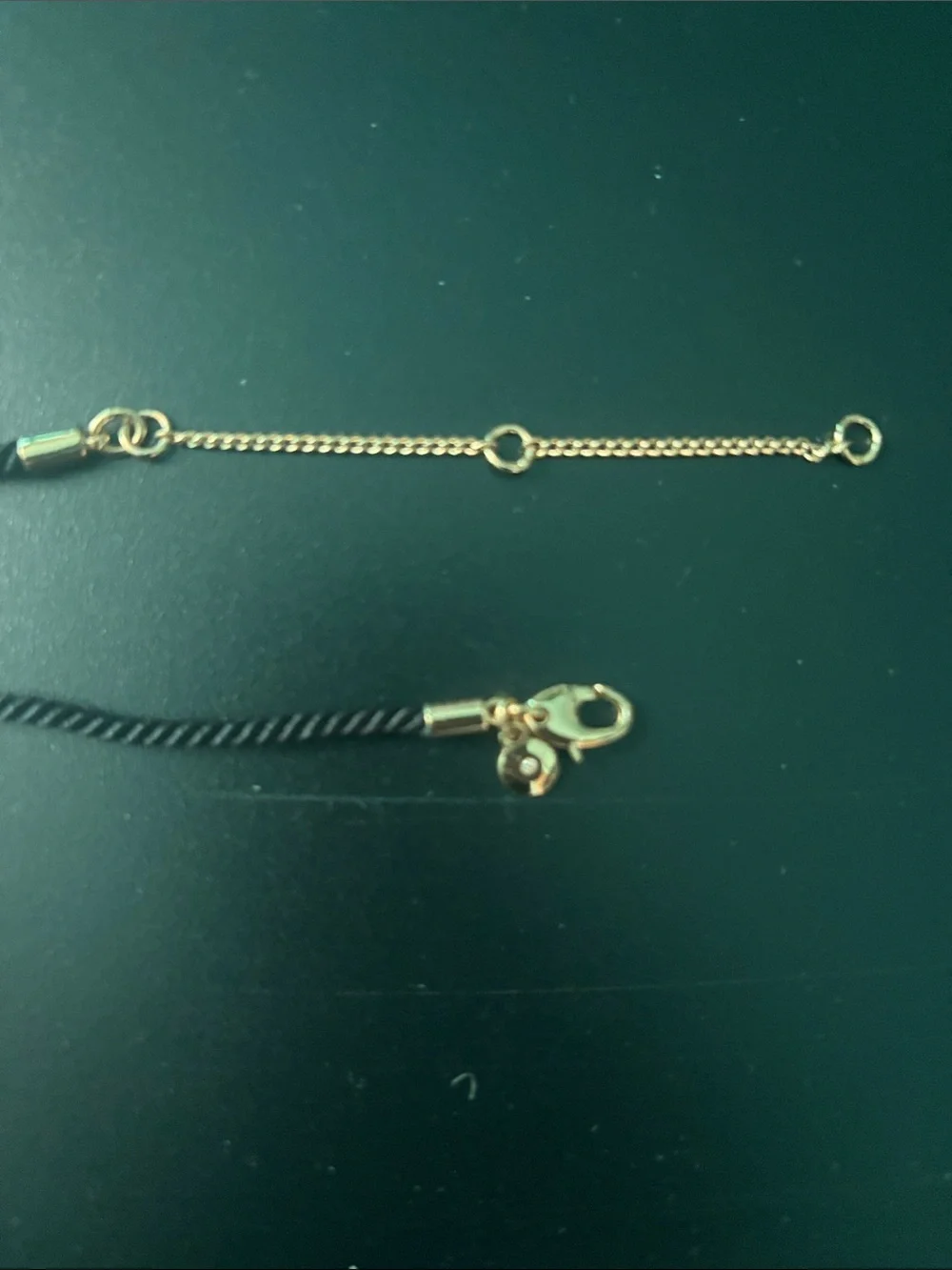 Madewell Gold Teardrop Pendant Necklace on Black Cord - NWOT - Picture 2 of 3
